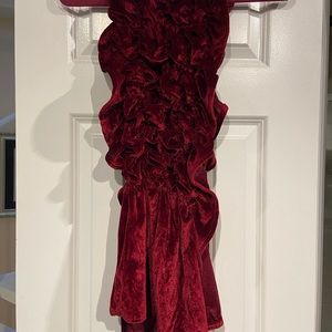 Faux velvet scarf: burgundy color